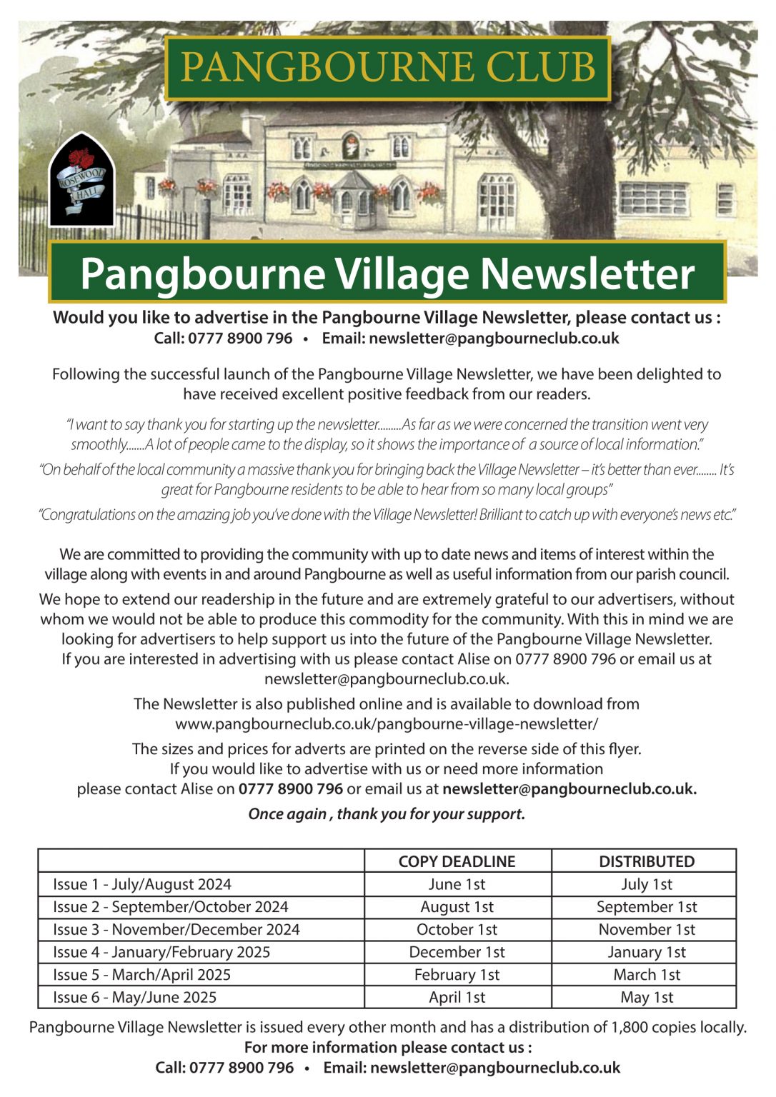 Advertise in the Pangbourne Village